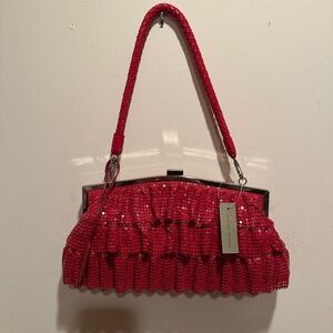 Red funky fun Adrienne Vittadini mesh Handbag